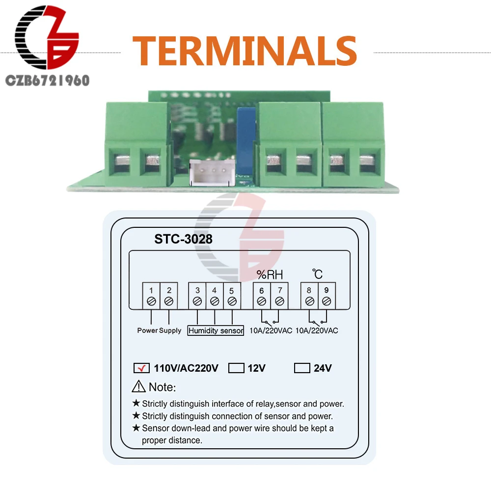 STC-3028 AC 110 V-220 V цифровой регулятор влажности воздуха термостат гигростат термометром и гигрометром декоративные часы для терморегулятор