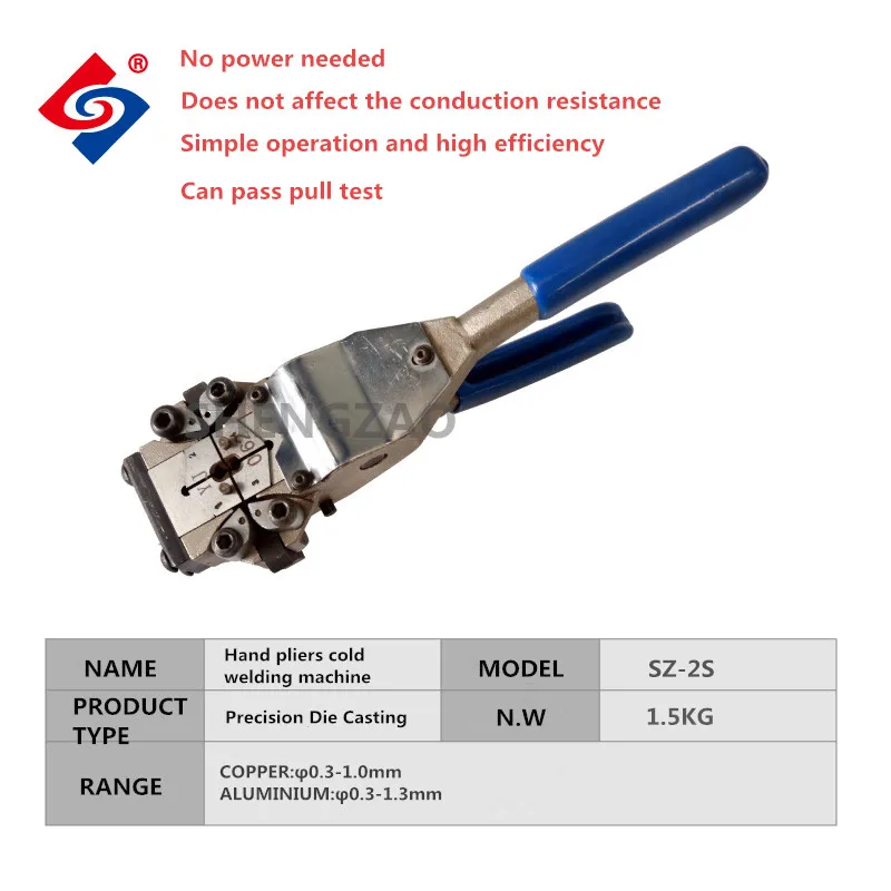Manual Cold Pressure Welder for bonding Aluminium/Copper Wire Size &oslash;0.3-1.3 mm SZ-2S Wire joint /darwing machine