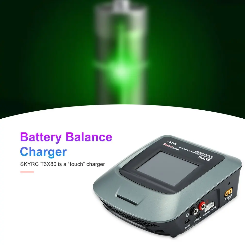 

SkyRC T6X80 SK-100160-01 AC/DC Professional 3.2in Toque Tela LCD RC LiPo/LiFe/Lilon Battery Charger Balance descarregador