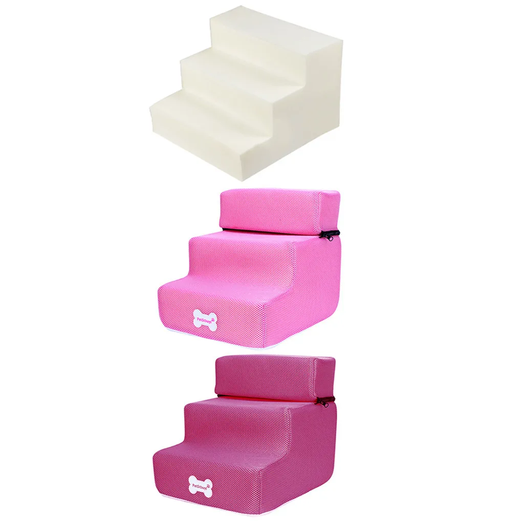 Лестница для домашних животных, дышащая сетка, складная лестница для домашних животных, съемная кровать для домашних животных, лестница для собак, 3 ступени, лестница для маленьких собак, щенков, кошек