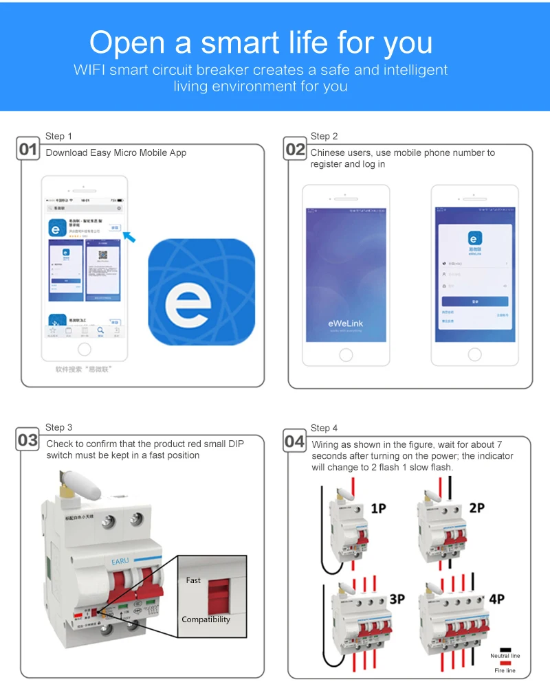 inteligente wi fi interruptor de controle remoto