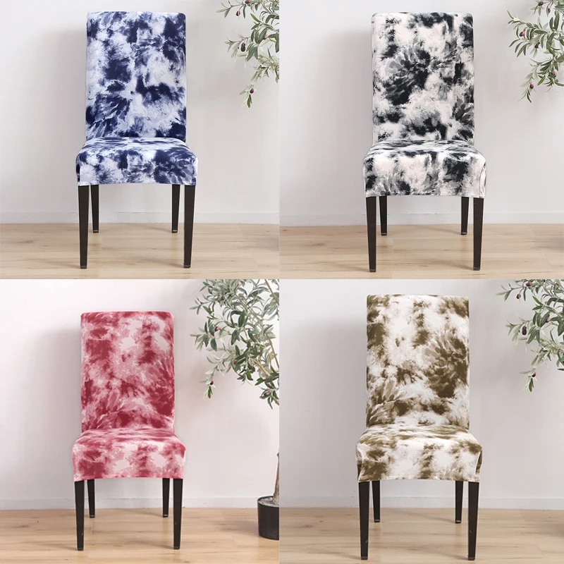 Чехол на стул Tie Dye эластичное покрытие из спандекса с цветочным принтом
