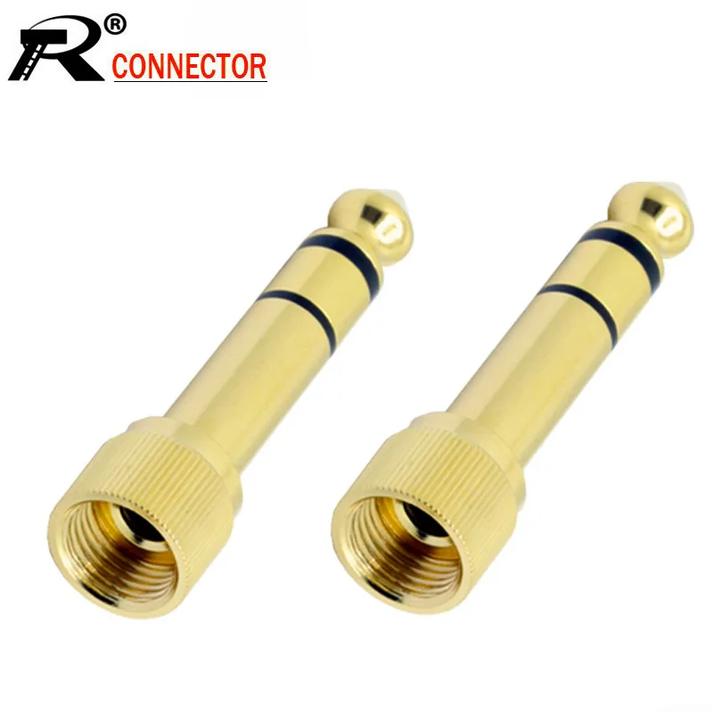 100pcs6.35mm 3 Poles Stereo Male Plug to 3.5mm Female Socket Jack 6.35mm Adapter Connector | Обустройство дома