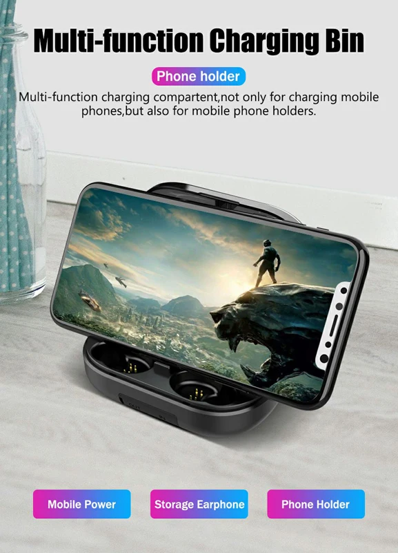 TWS V12 Bluetooth наушники Беспроводная мини гарнитура Дисплей мощности Спортивные с