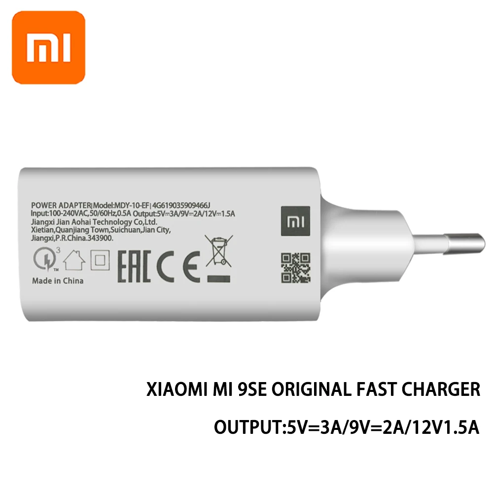 Xiaomi mi 9SE USB QC3.0 быстрое зарядное устройство ЕС Быстрая зарядка линия mi cro Usb и type-C кабель для mi 9T 8 CC9 A3 красный mi K20 Note 7 Pro 7A