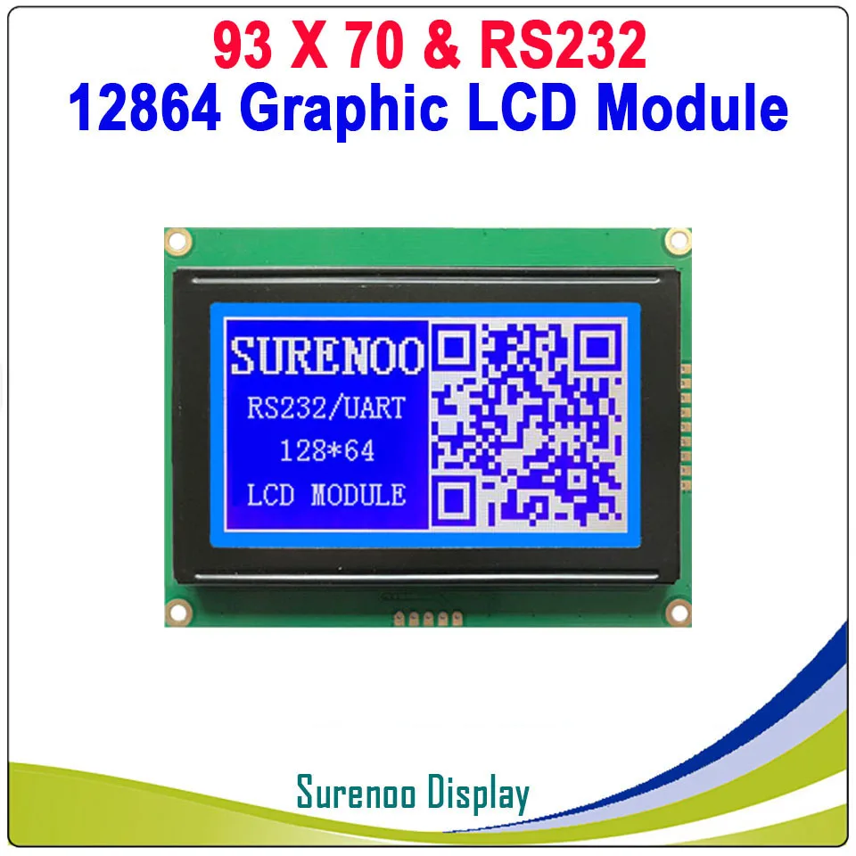 93x70мм графическая матрица CMOS TTL RS232 12864 128*64 ЖК модуль дисплей экран Встроенный GB2312