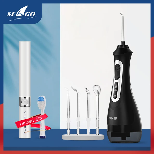 SEAGO nowy irygator doustny przenośna nić dentystyczna USB akumulator 3 tryby IPX7 200ML woda do czyszczenie zębów SG833 1