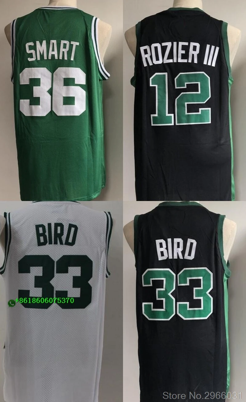 Мужская Высокая Школьная майка сшитая Размер S-XXL Ларри Берд 33 Маркус Смарт 36 Терри Розье 12