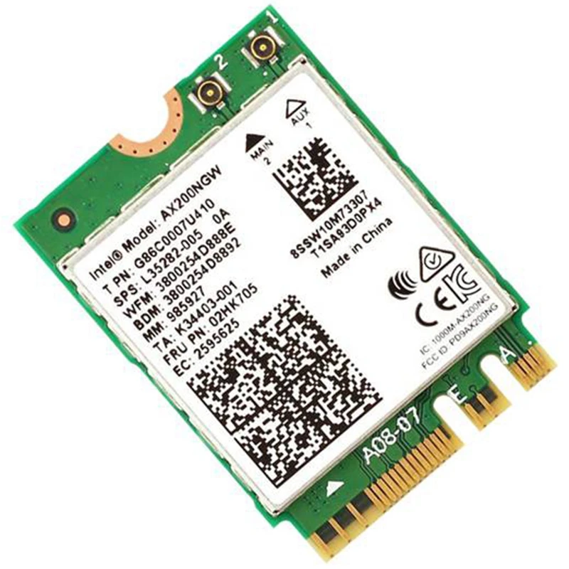 2400 Мбит/с двухдиапазонный Wifi 6 беспроводной Wi-Fi карта адаптер для Intel AX200NGW NGFF M.2 802.11Ax с BT5.0 для AX200Ac с антенной