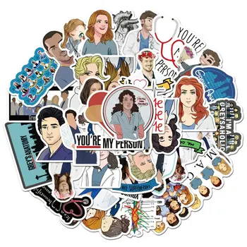 

50Pcs TV Show Grays Anatomy Stickers for Scrapbooking Album Laptop Phone Motorcycle Luggage Bags Accessories Decor Funny Sticker