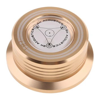 

Aluminum Alloy Vinyl Record Stabilizer 60Hz LP Turntable Record Weight With Spirit Level Golden