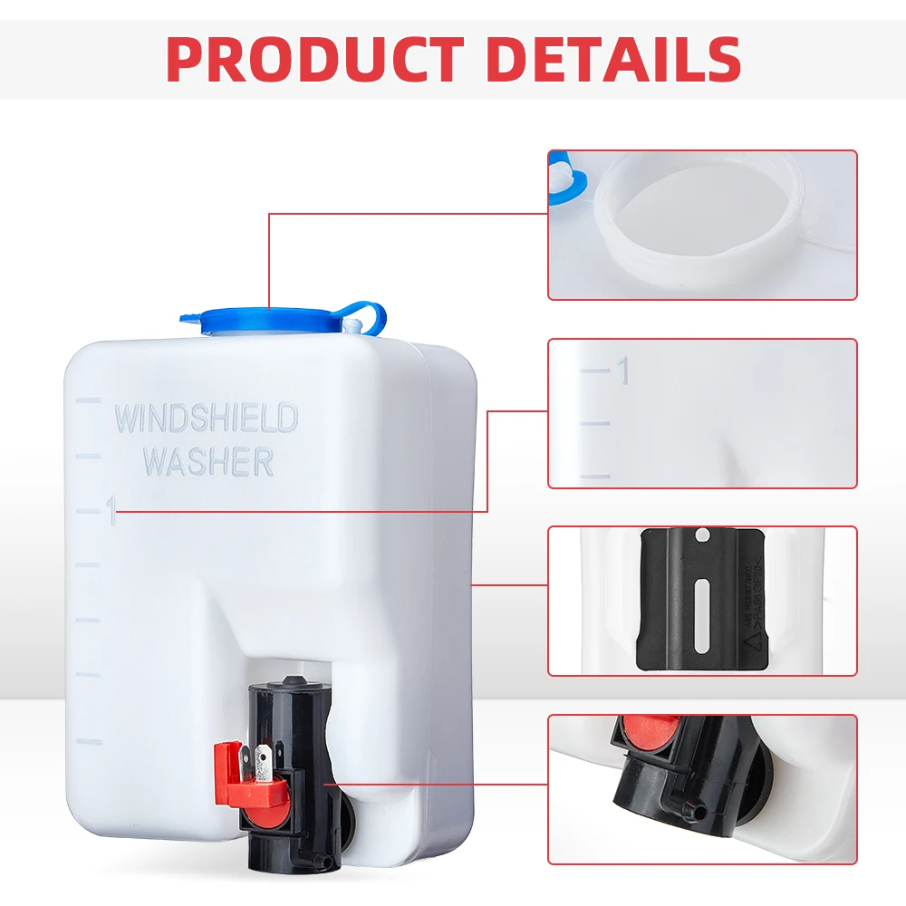 Windshield Washer Bottle 12V UTV Tank Pump Wiper Universal Maverick X3 MAX R Turbo 4X4 Compatible with Polaris RZR 1000 XP automobile glass repair tool windscreen crack wiper repair remover set front windshield crack repaired kit with resin liquid