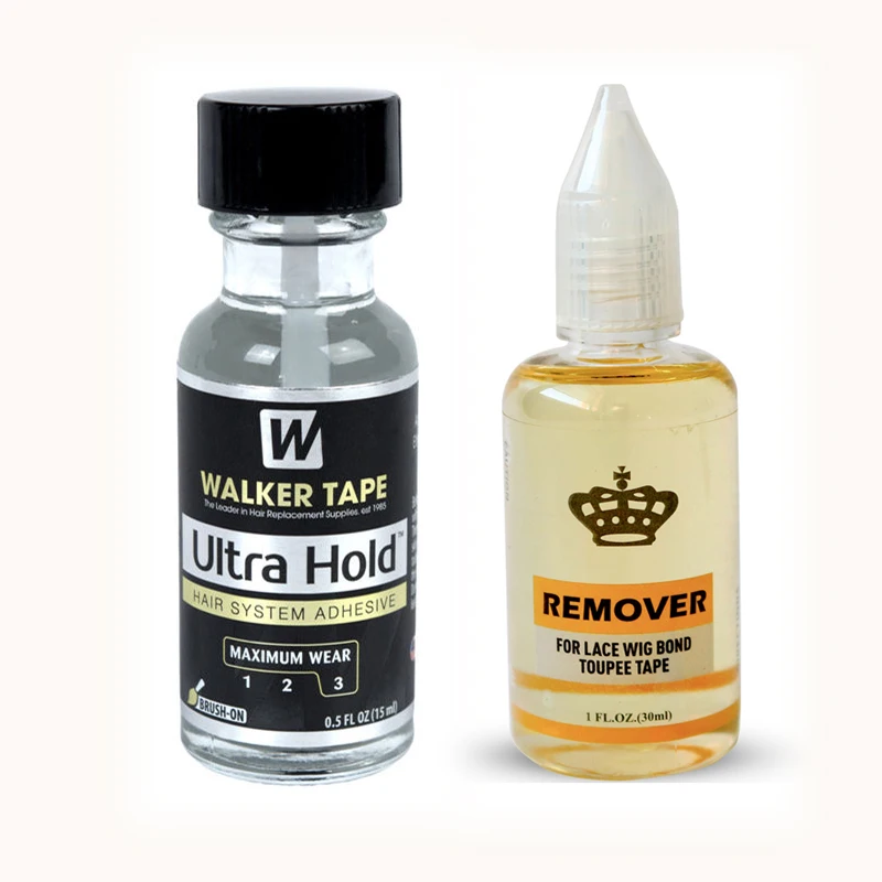 1bottles 0.5oz Walker Ultra Hold Lace Wig Glue Adhesive Super Glue And 1bottle Remover 10ML 1bottle gold