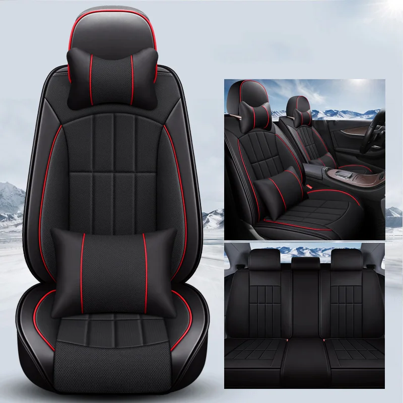 GEEAOK универсальные чехлы для автомобильных сидений для mitsubishi pajero Chrysler Voyager honda accord skoda octavia автомобильные аксессуары для стайлинга автомобилей - Название цвета: BLACK LUX