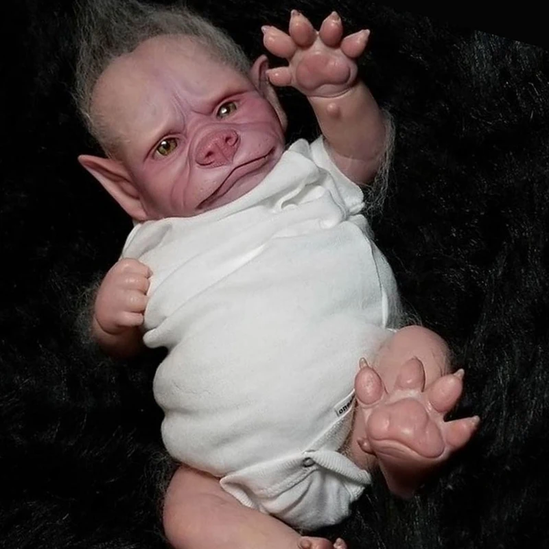 

19inch Reborn doll kit Robbie the Werewolf lifelike soft touch fresh color collectible art DIY toy