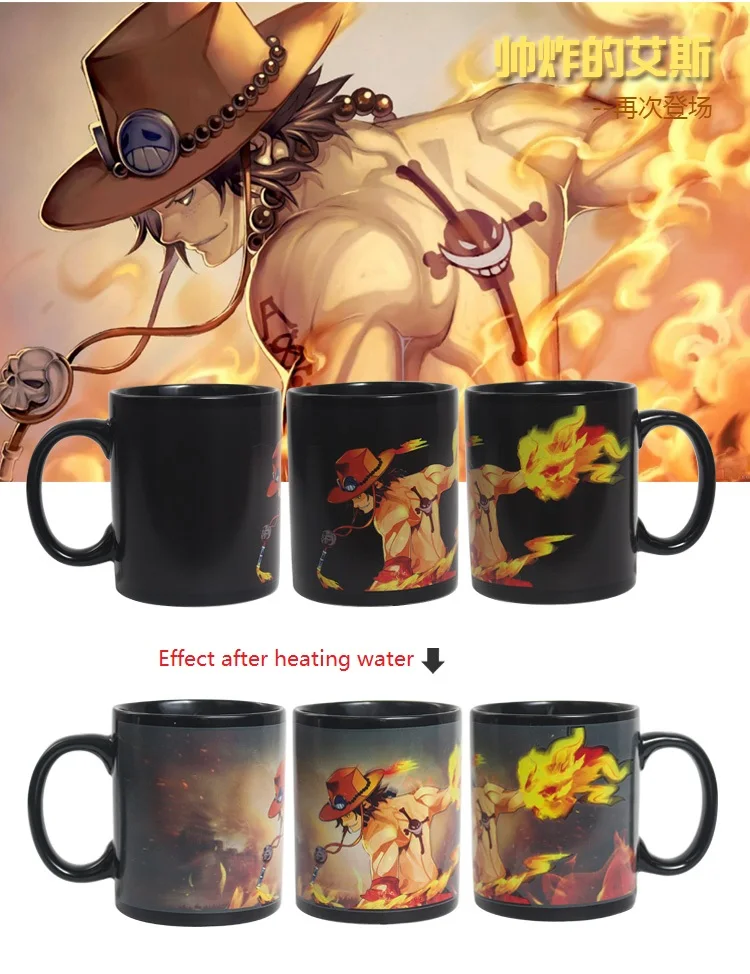 Japan Cartoon Luffy ZORO ONE PIECE Mugs With Cover Pure Color Thermos Mugs Cup Kitchen Tool Gift