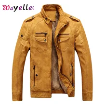 Black Faux Leather Jacket for Men Winter Casual Warm Plus Velvet Men Motorcycle Leather Jacket Men Windbreaker Biker Jacket