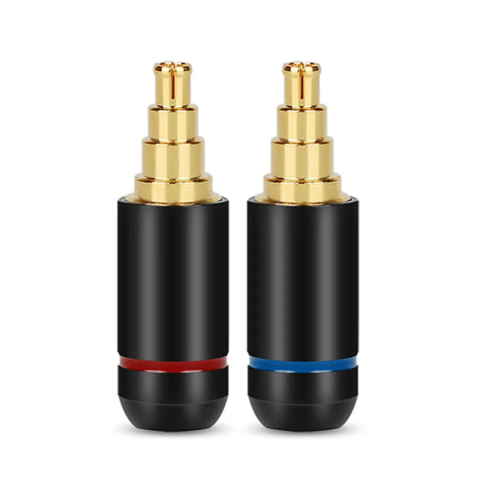 2 Pairs DIY Earphone Plug Pin Fit For IE40 Pro Socket Jack HiFi Headphone Adapter Wire Connector Beryllium copper Black Silver
