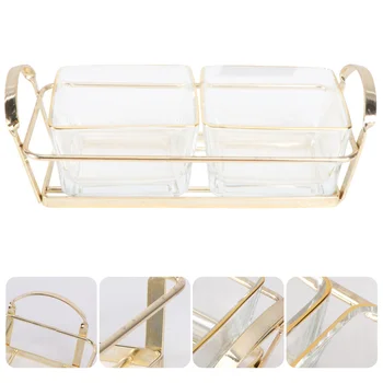 

1Pc Two Compartments Storage Holder Classified Storage Tray Candy Container Fruit Storage Tray for Shop Home