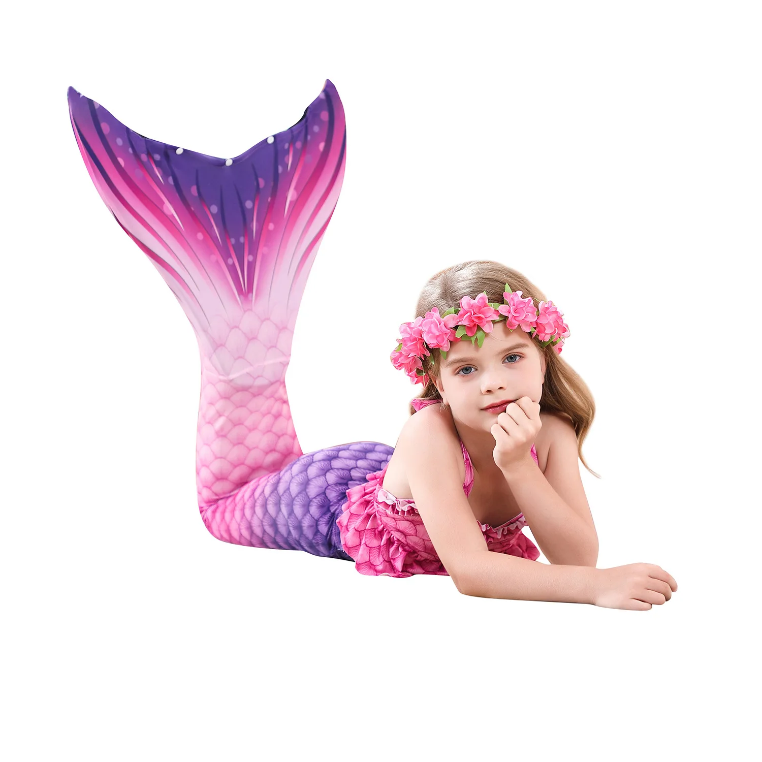 elvira costume Haojxuanyu Children Mermaid Swimwear Girls Pink Blue Bikini Set Kids Swimsuit Cosplay Mermaid Tail Costume for Swimming morticia addams dress