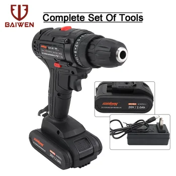 

26V Cordless Screwdriver Electric Screwdriver Cordless Drill Power Tools Lithium Battery Handheld Drill Charging Drill 1450r/min