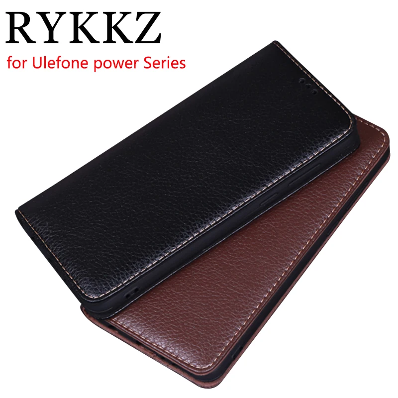 RYKKZ Роскошный кожаный чехол с откидной крышкой для Ulefone power 3 3S 5 6 ''защитный