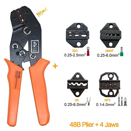 Sn-48b набор инструментов для обжима DuPont2.54/XH2.54/2,8/3,2/VH3.96/4,2/4,8/5557/6,3 трубные клеммы и т. Д. Щипцы плоскогубцы ручные инструменты - Цвет: 48B and 4 jaws