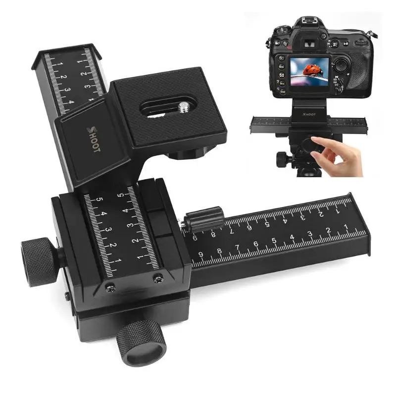 4 Way Macro Focusing Rail Slider Close-up Plastic Gimbal for Camera Universal Bayonet Install and Rebound Convenient