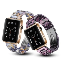 Ремешок из смолы для Apple watch band 44 мм 40 мм iwatch 4 3 2 band 42 мм 38 мм Пряжка из нержавеющей стали антикерамический браслет для часов