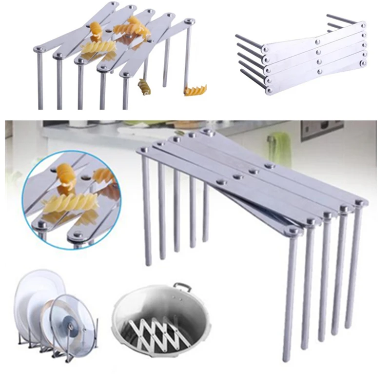 

Kitchen Stainless Steel Steaming Rack Retractable Gadget Multi-function Pot Racks Wall Hanging Kitchen Storage Telescopic Racks