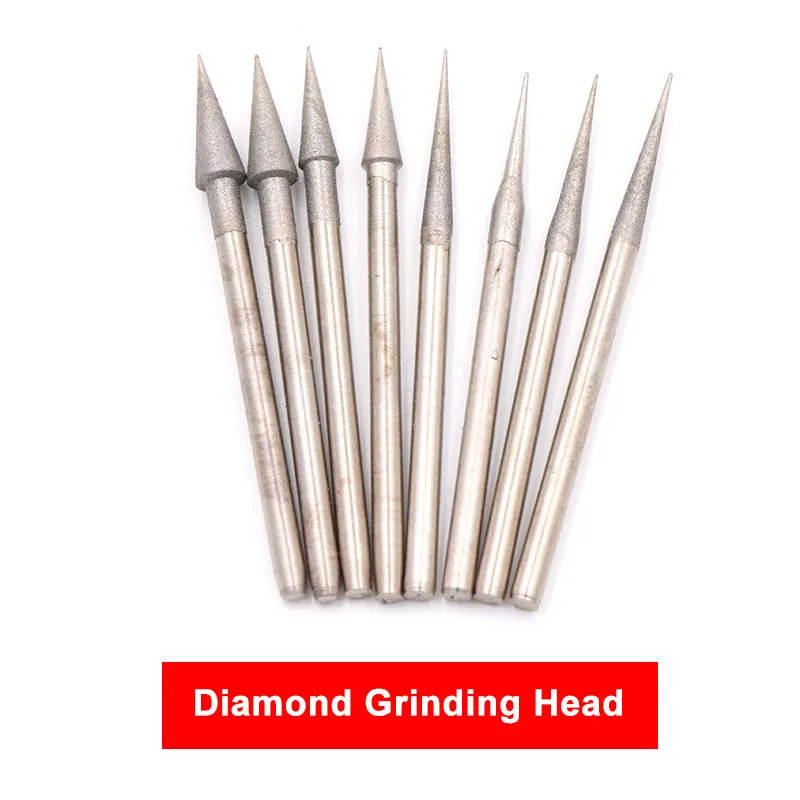 

Accesories Electroplating Diamond Grinding Head 2.35mm Shank Polished Needle Jade Stone Carving Engraving Tool D pin for Dremel