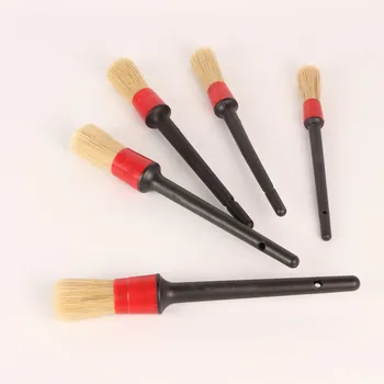 

5PCS Multifunction Cleaner Brush Set Natural Boar Hair Detail Brush Auto Detailing Brush For Car