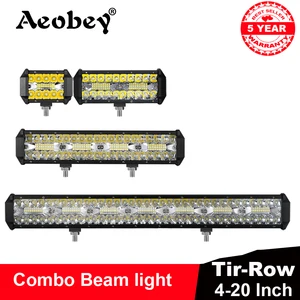 Image 1 - Aeobey 4"7"12"20" led work light bar led light bar 4x4 accessories off road for ATV UTV turck 12V 24v led bar for Driving light