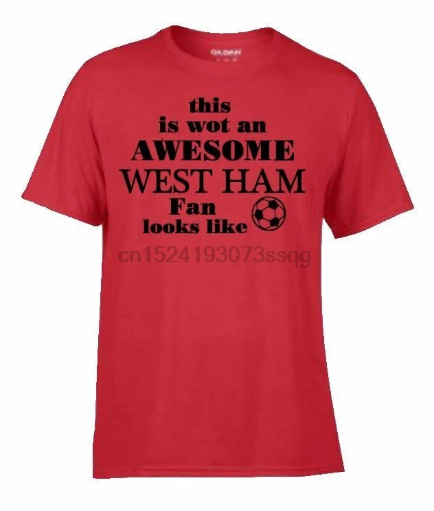 Футбол дизайн футбол спорт игра WEST HAM молотки большое AWESOME футболка подарок |