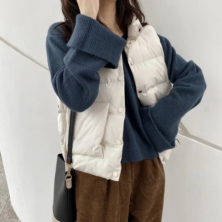 Mooirue Зима Осень Harajuku парка жилет куртка женская без рукавов хлопок Ins свободный уплотненный хлопковый жилет свободный хлопок