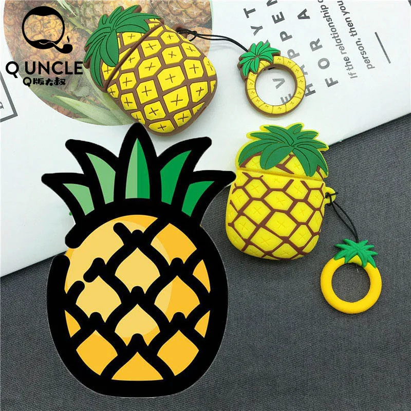 

Q UNCLE Summer Pineapple Styling Cases for Apple Airpods Silicone Bluetooth Wireless 2 Generation Cover Headset Box Earphone Box