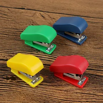 

1PC Mini Stapler About 50PCS Staples Candy Color Stapler Stationery Set Paper binding tools office accessories school supplies