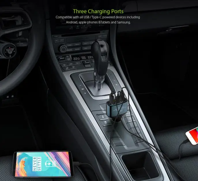 50 шт. C52S автомобильный Громкая связь Bluetooth fm-передатчик Автомобильный MP3-плеер TYPE-C Быстрая зарядка аудио двойная Автомобильная usb-зарядка