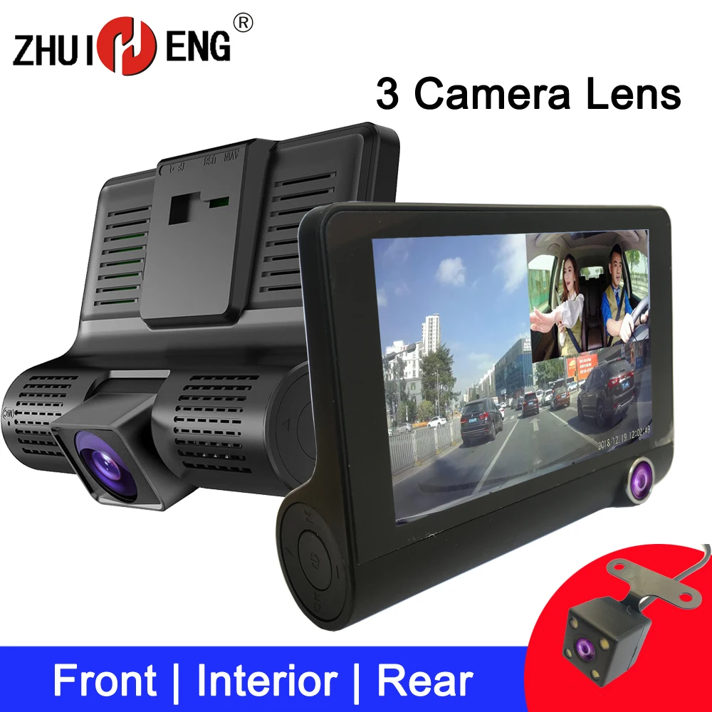 

ZHUIHENG Car DVR 3 Camera Lens dash cam car camera dashcam car Video Recorder car dvr with reverse camera rear view camera
