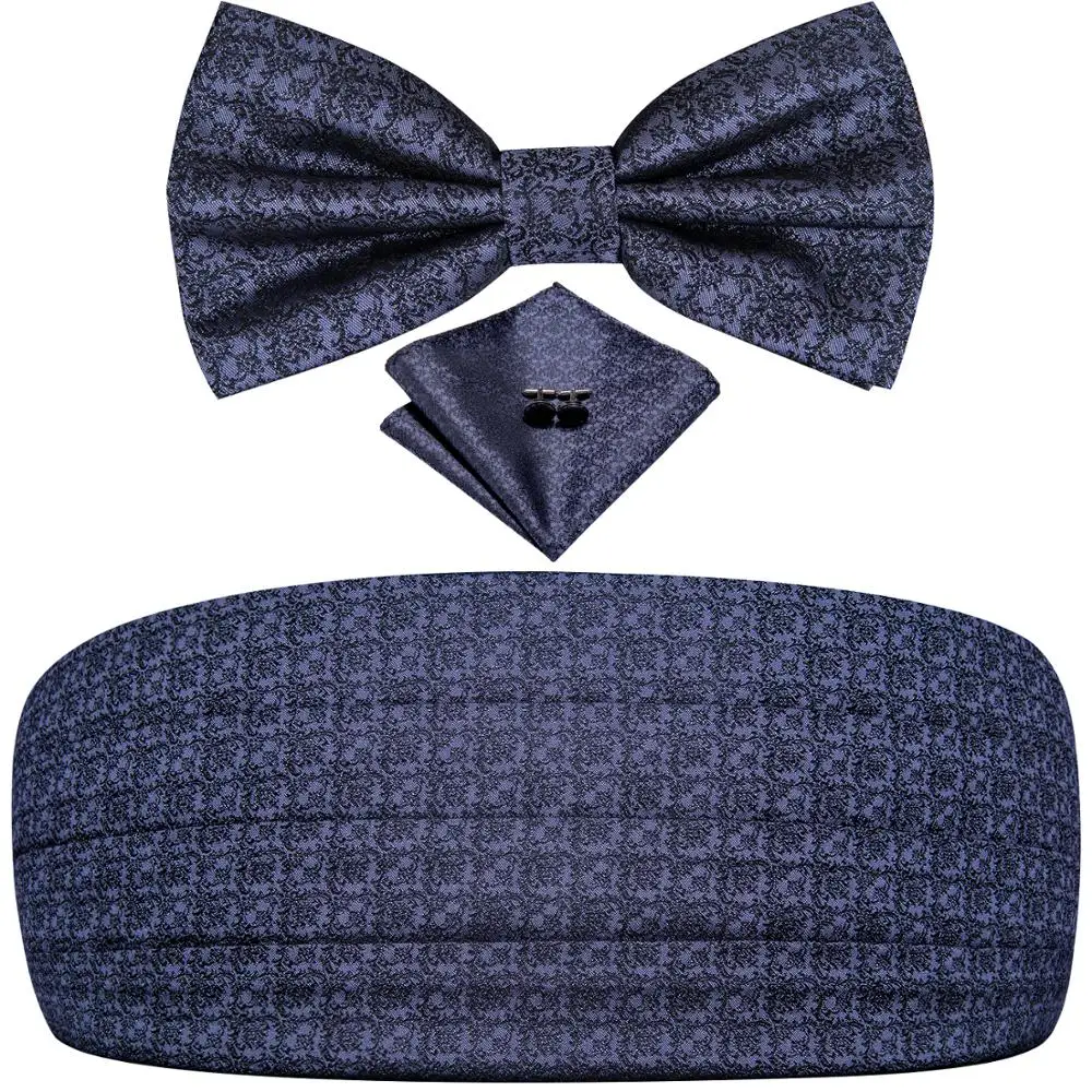 Hi Tie Silk Adult Men's Grey Cummerbunds Set Men Elastic Corset Wide