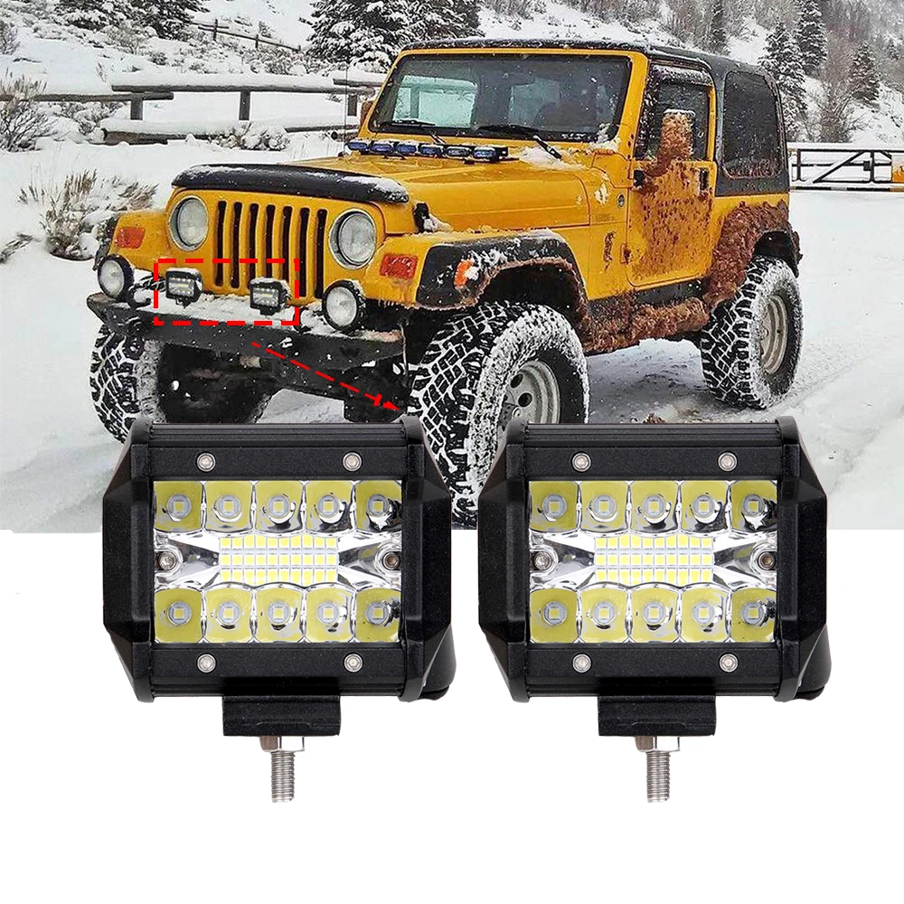 

ECAHAYAKU 1PCS 4 inch LED Bar LED Work Light Bar for Driving Offroad Boat Car Tractor Truck 4x4 SUV ATV 12V 24V Rated 60W