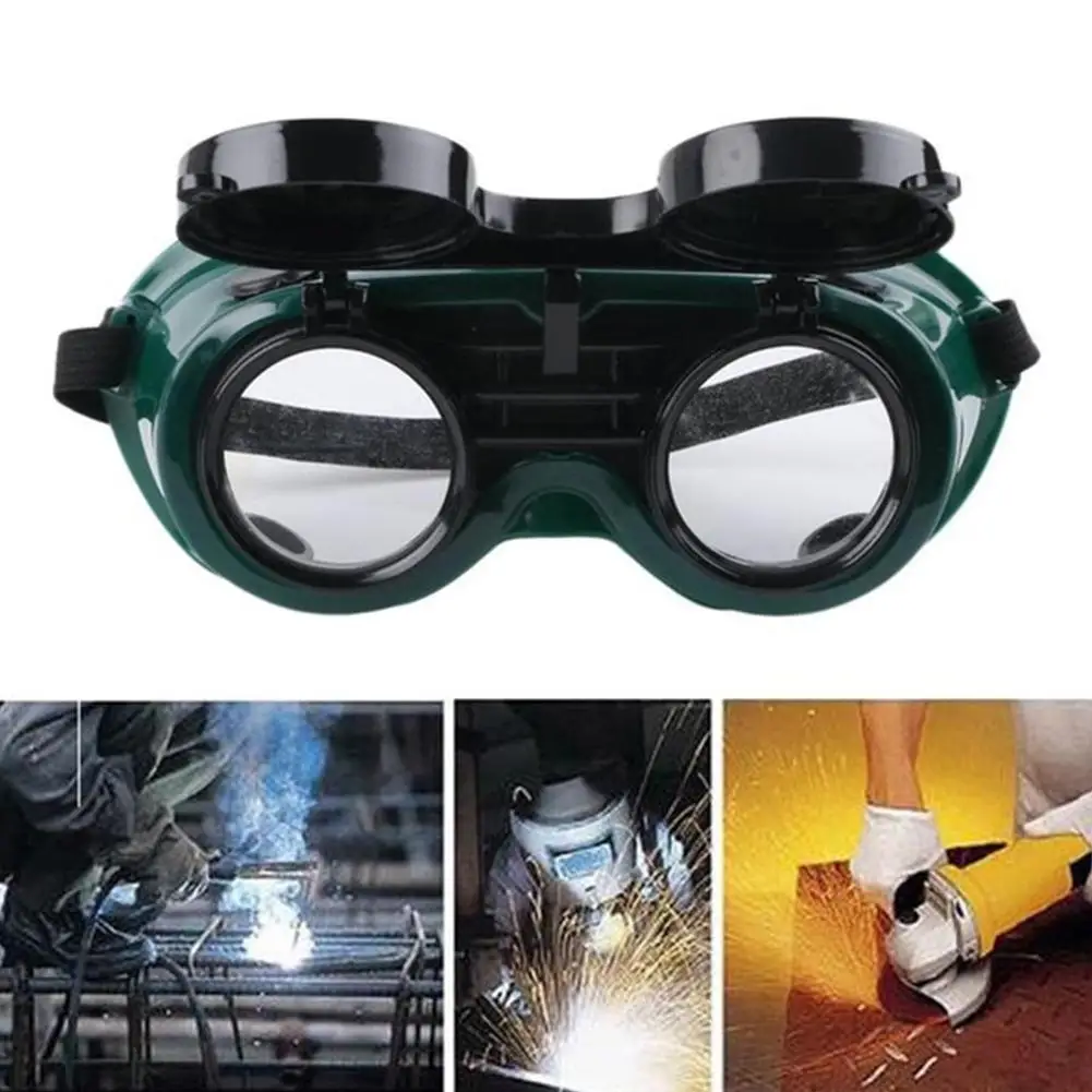 Double Flip Welding Glasses Cutting Welders Goggles Glasses Lenses Portable Safety Protective Cutting Grinding Glasses Workplace cool welding helmets