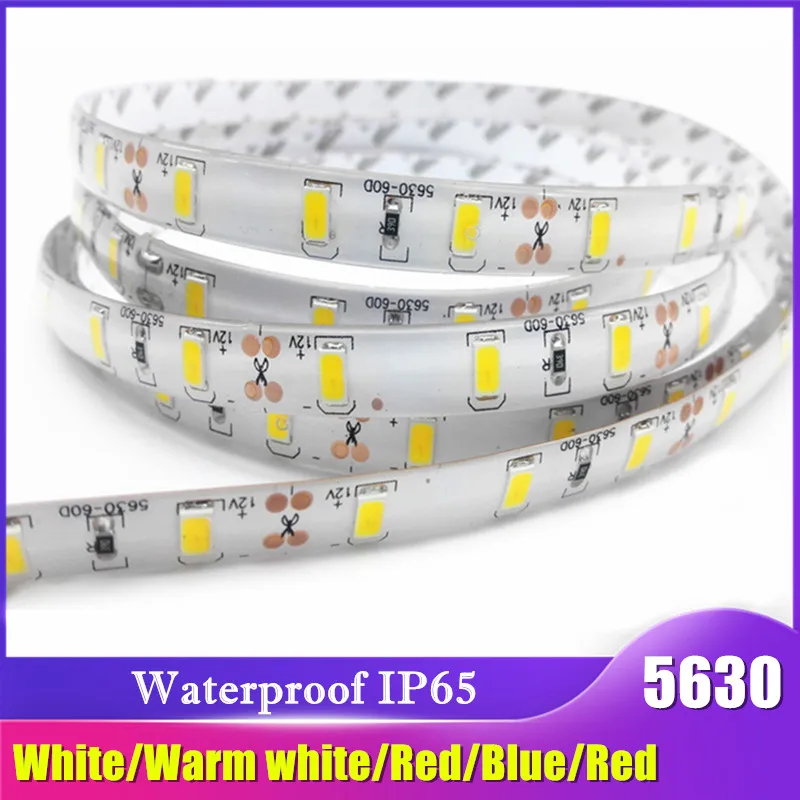 DC12V 1M-5M 5630 waterproof 600 LED Light Strip Flexible Ribbon 3M Tape lamp lot 