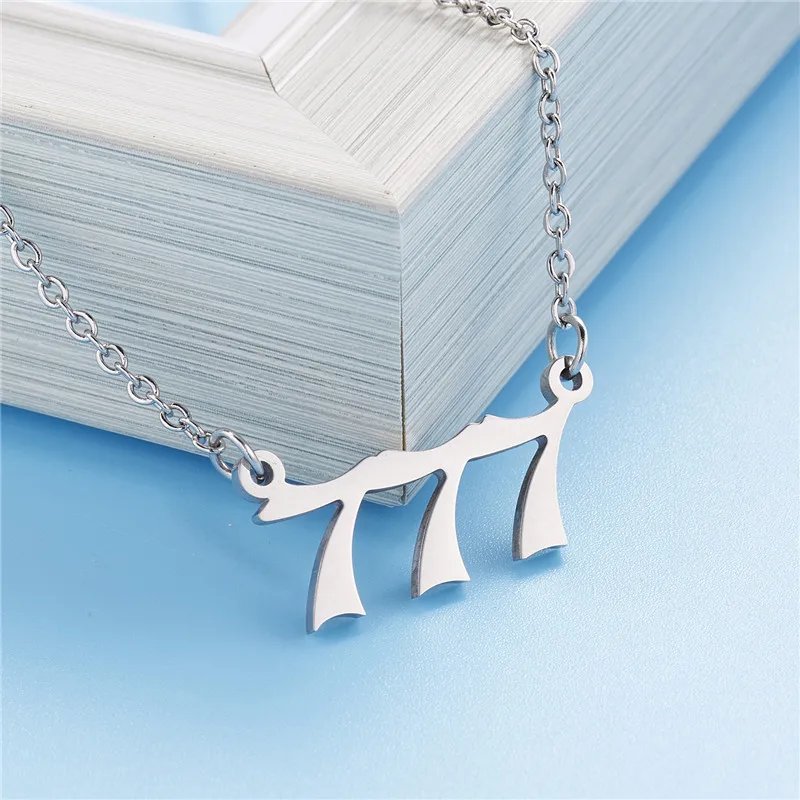 Stainless Steel Angel Number Necklace 111 222 333 444 555 666 777 888 999 For Women Men Lucky Number Chain Necklaces Jewelry