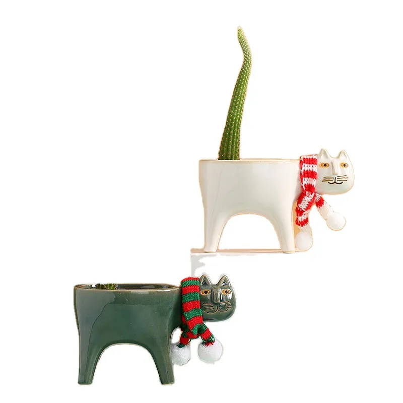 

Collective Planter Succulent Pots with Drainage - Succulent Planter Perfect for Cat Ceramic Garden Pots Cactus Planter Pot