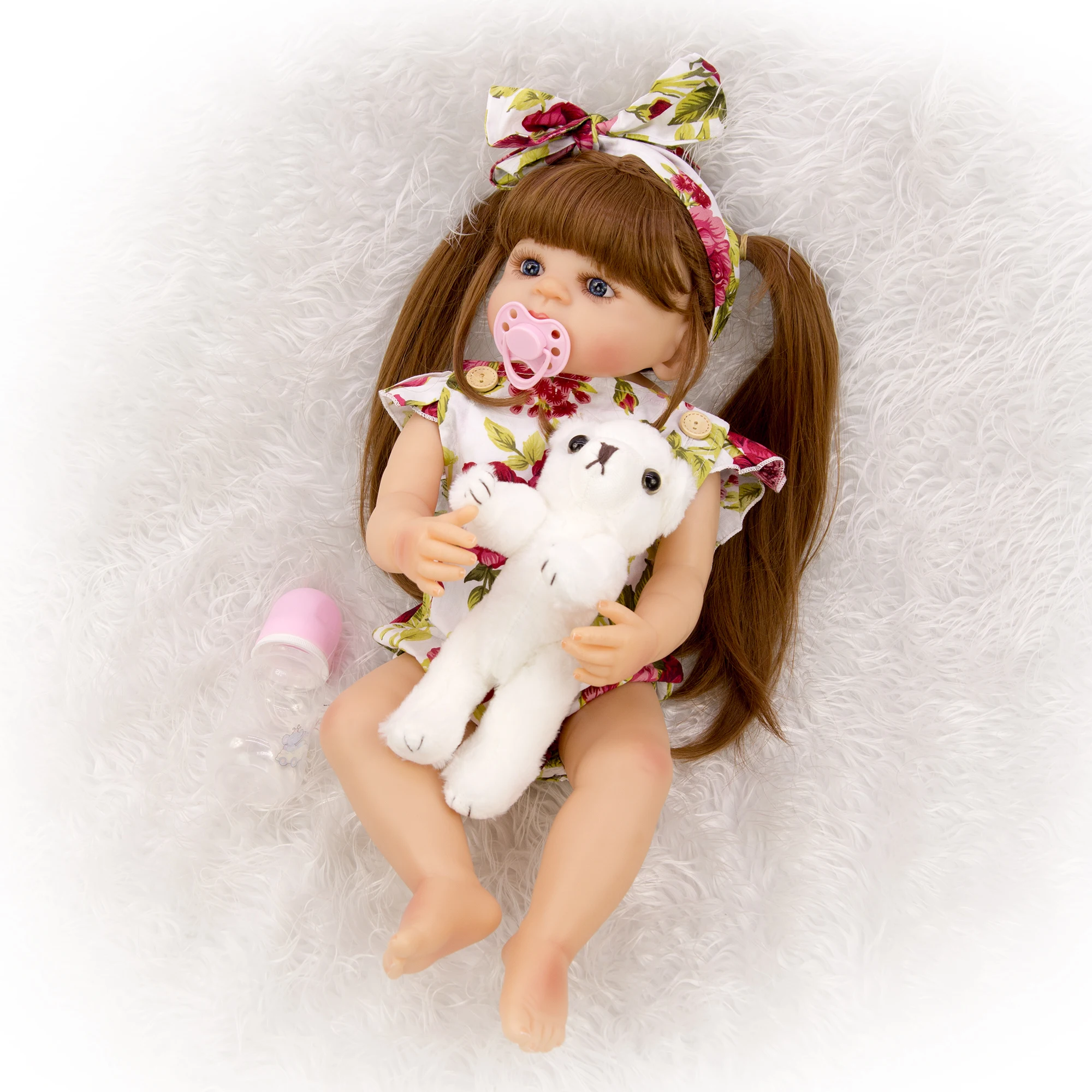 KEIUMI Новые DIY длинные волосы Reborn Baby куклы 22 дюйма водонепроницаемый полностью