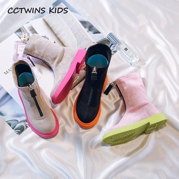 

Kids Boot Shoes New 2019 Kids Fashion Black Boots Baby Girls Autumn Pink Zip Brand Ankle Boots Children Soft Casual Dress Shoes