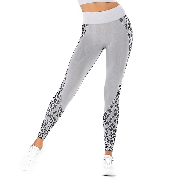 Grey White Leggings Imlario леопардовые бесшовные леггинсы для спортзала, скрученные попки для йоги, штаны для женщин, высокая талия, бодибилдинг, фитнес-колготки, активный наряд - Цвет: Grey White Leggings