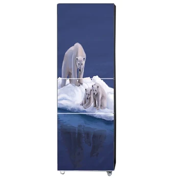 

HOT DIY Fridge Sticker Wardrobe Door Wallpaper Self Adhesive Refrigerator Cover Deco Polar bear