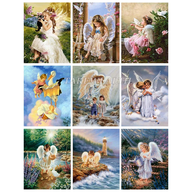Полный алмаз 5D DIY Алмазная картина ангел Девушка вышивка крестиком горный